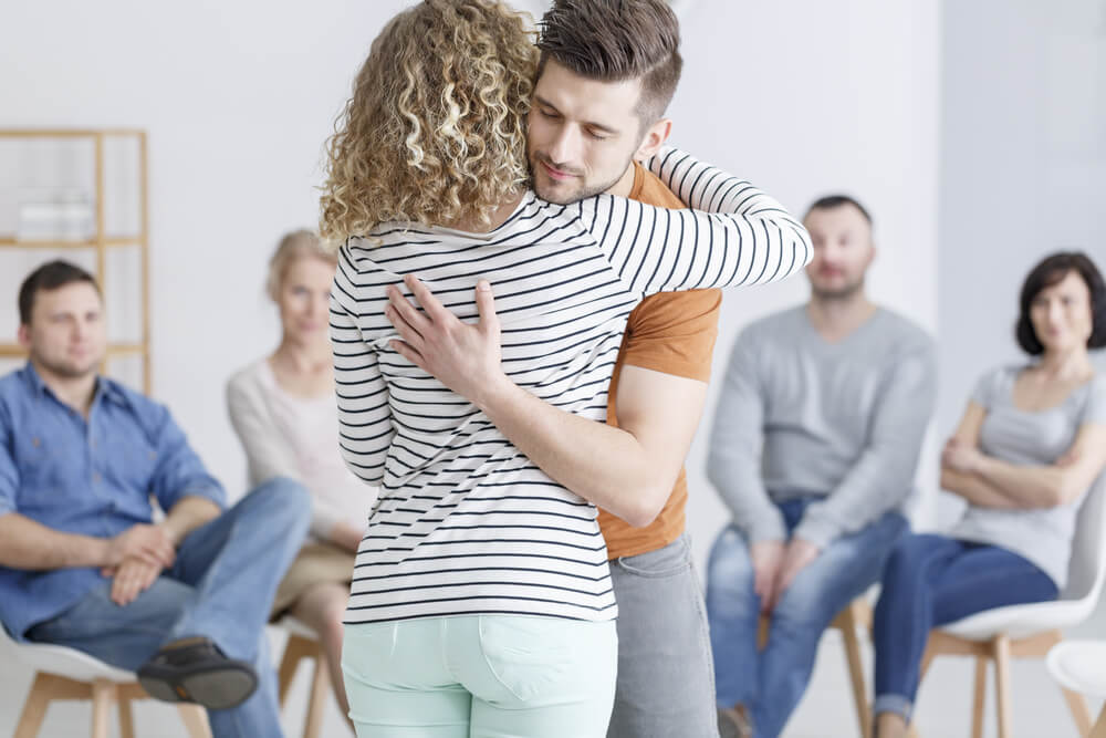 Opioid Detox Beverly Hills 1 A male hugging his female colleague