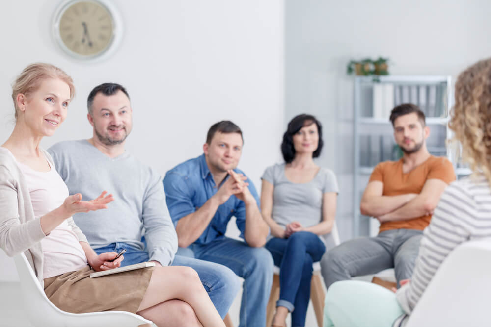 Alcohol Detox Center Beverly Hills 2 Group of patients listening to their therapist