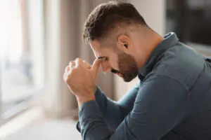 ketamine for depression - man in deep thoughts